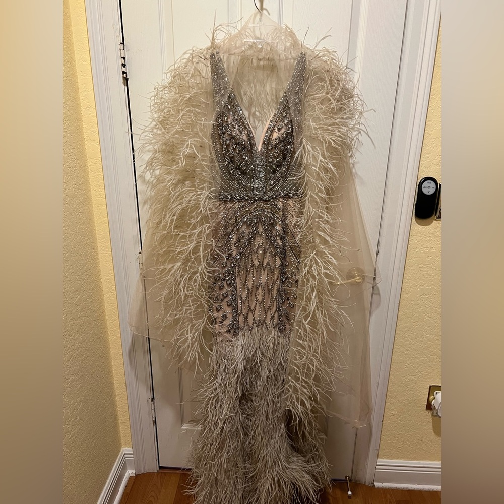 Jovani Feather Sheath Silhouette
